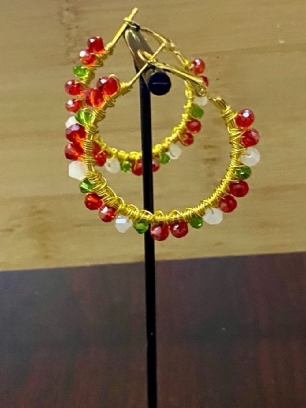 Handmade Wired Wrapped Hoops  Earrings